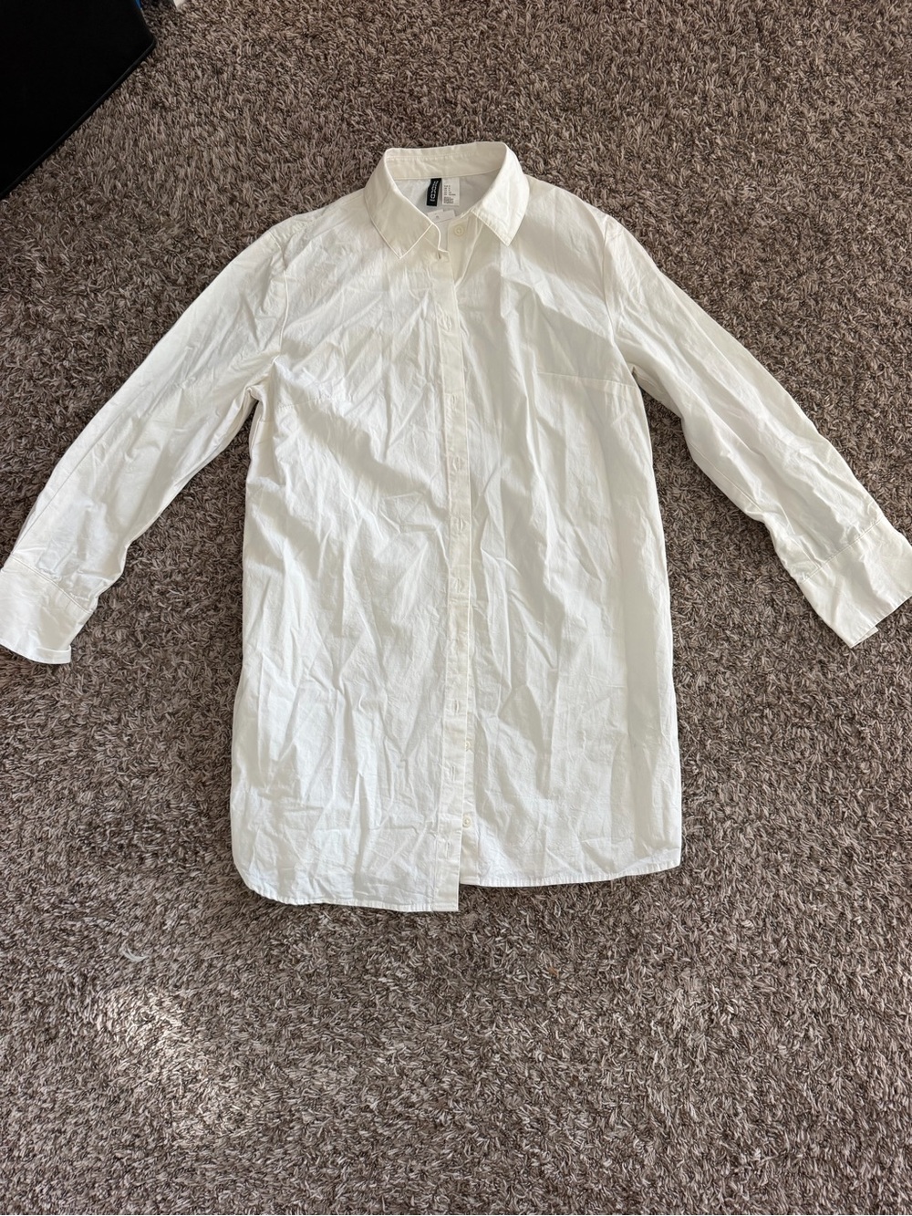 H&M Divided NWT White Long-Sleeve Shirt Dress